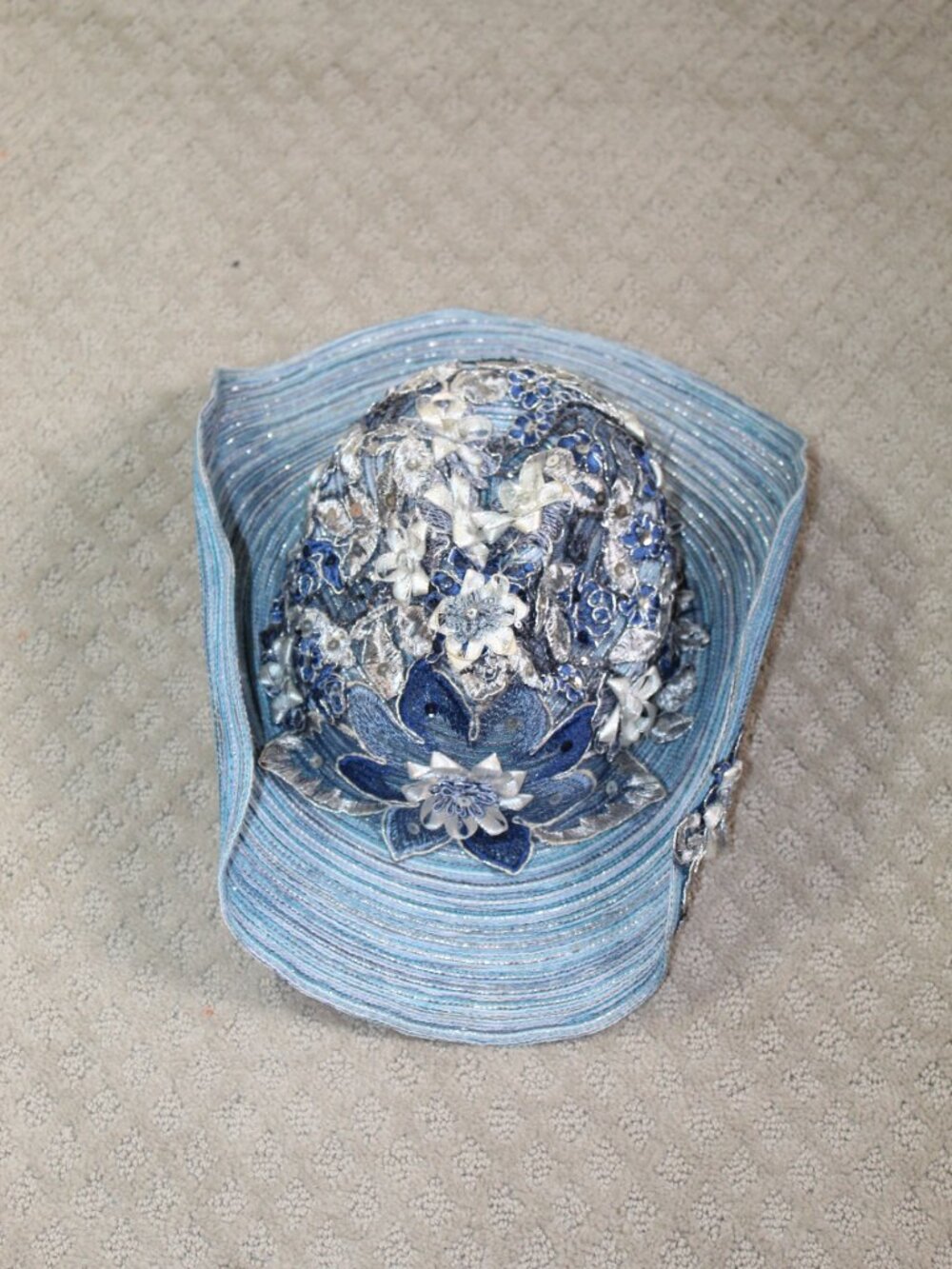 Whittall & Shon Adjustable Blue Silver Bling Cowboy Hat